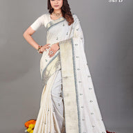 Apricot Linen Saree with Blouse for Premium Ethnic and Party Wear | ALL-APRICOT-343