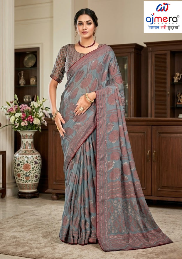 Premium Printed Saree with Matching Blouse Piece for Ethnic Elegance  | RDD-LANDMARK
