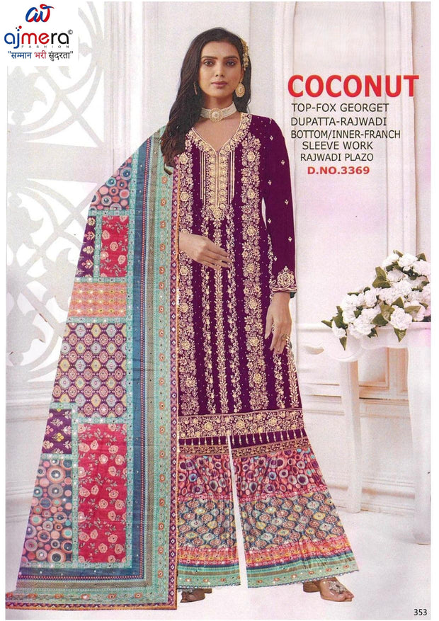 Premium Fox Designer Unstitched Suit | PCH-COCONUT