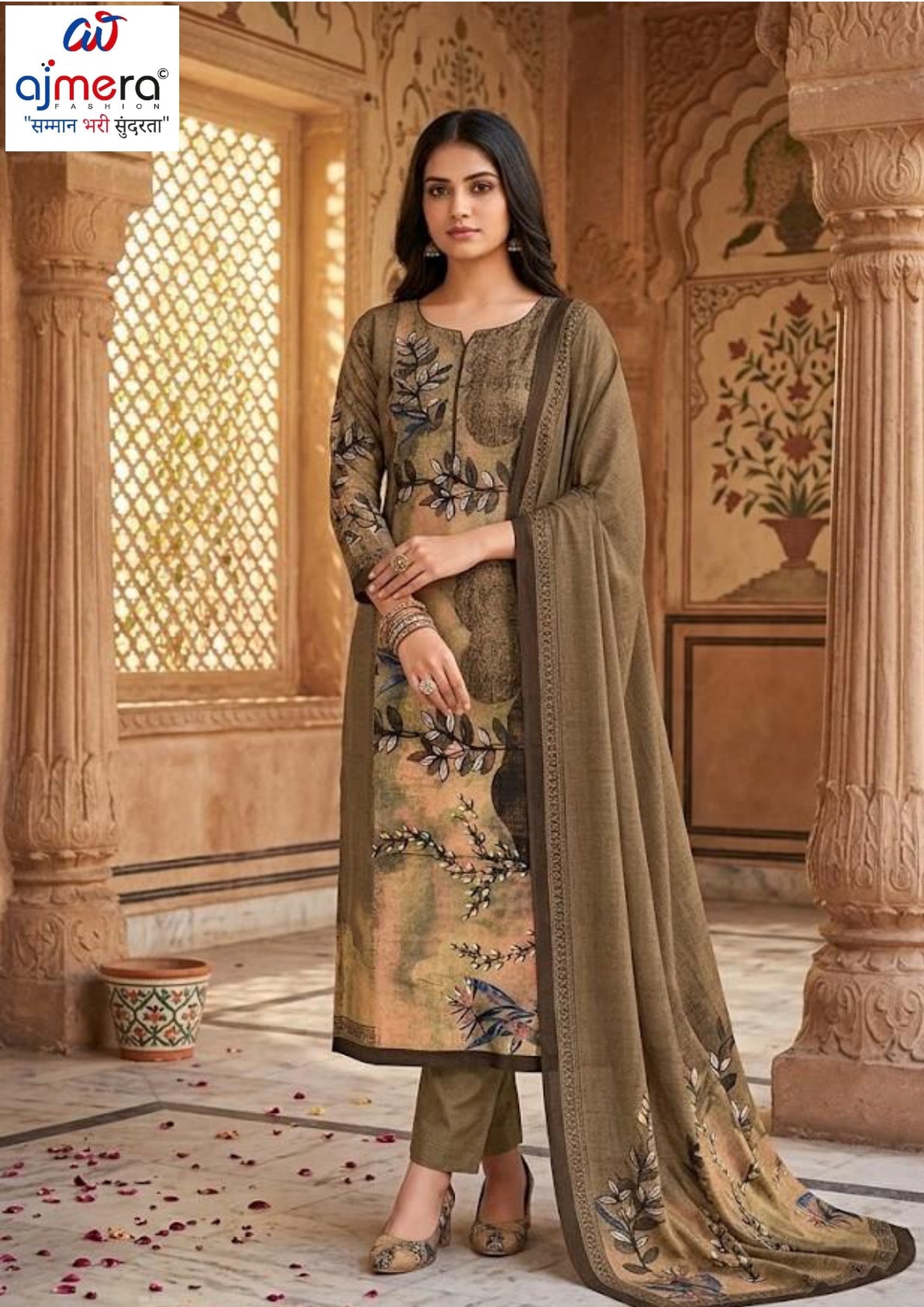 Premium Designer Unstitched Suit Set | ROL-SILKY