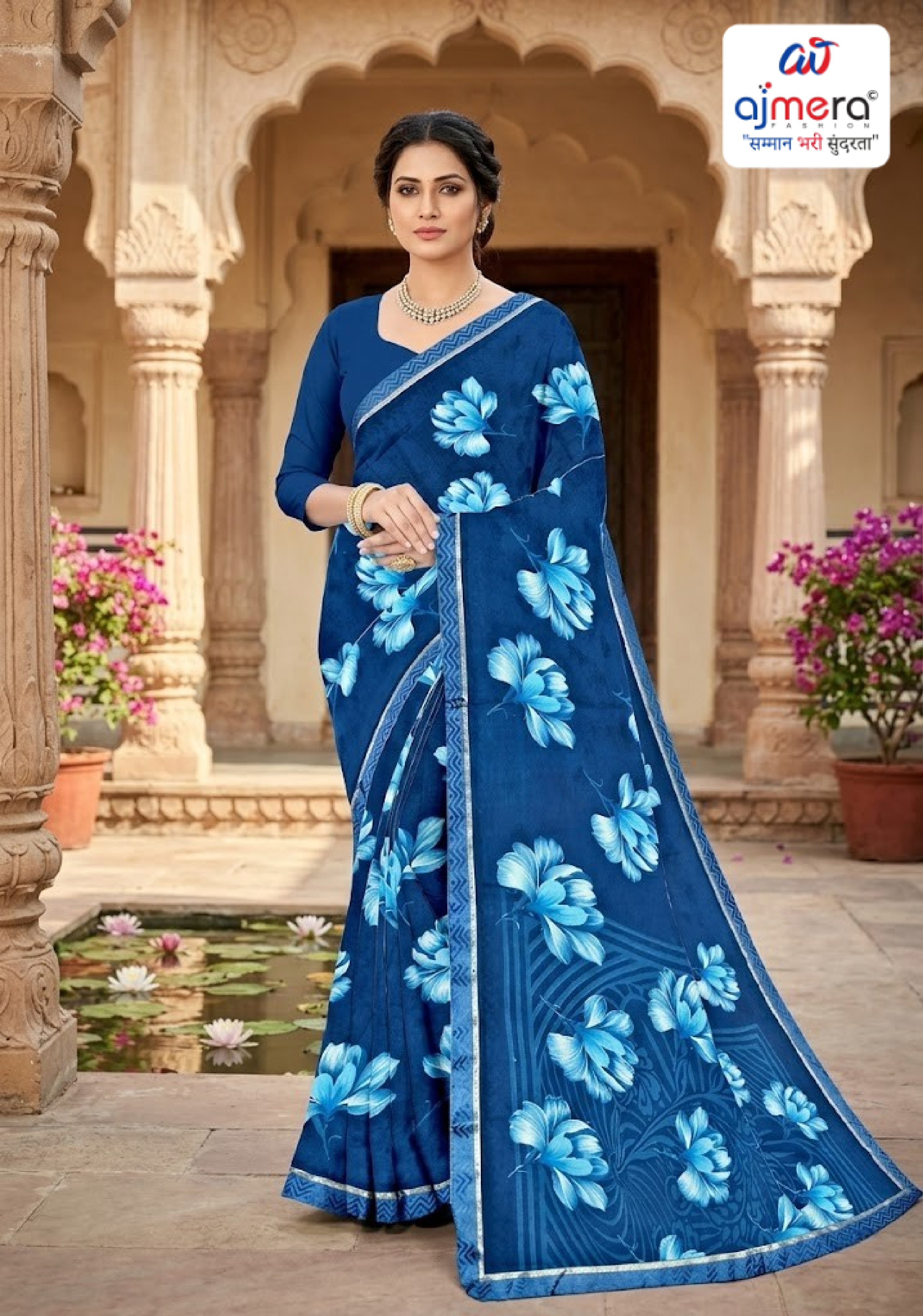 Reniyal Print Loose Saree with Blouse for Premium Ethnic and Traditional Wear | CAS-RAJ BHOG