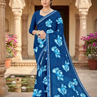 Reniyal Print Loose Saree with Blouse for Premium Ethnic and Traditional Wear | CAS-RAJ BHOG