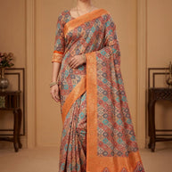 Digital Print Silk Saree with Blouse Piece for Premium Ethnic and Traditional Wear | STG-MANDOVI