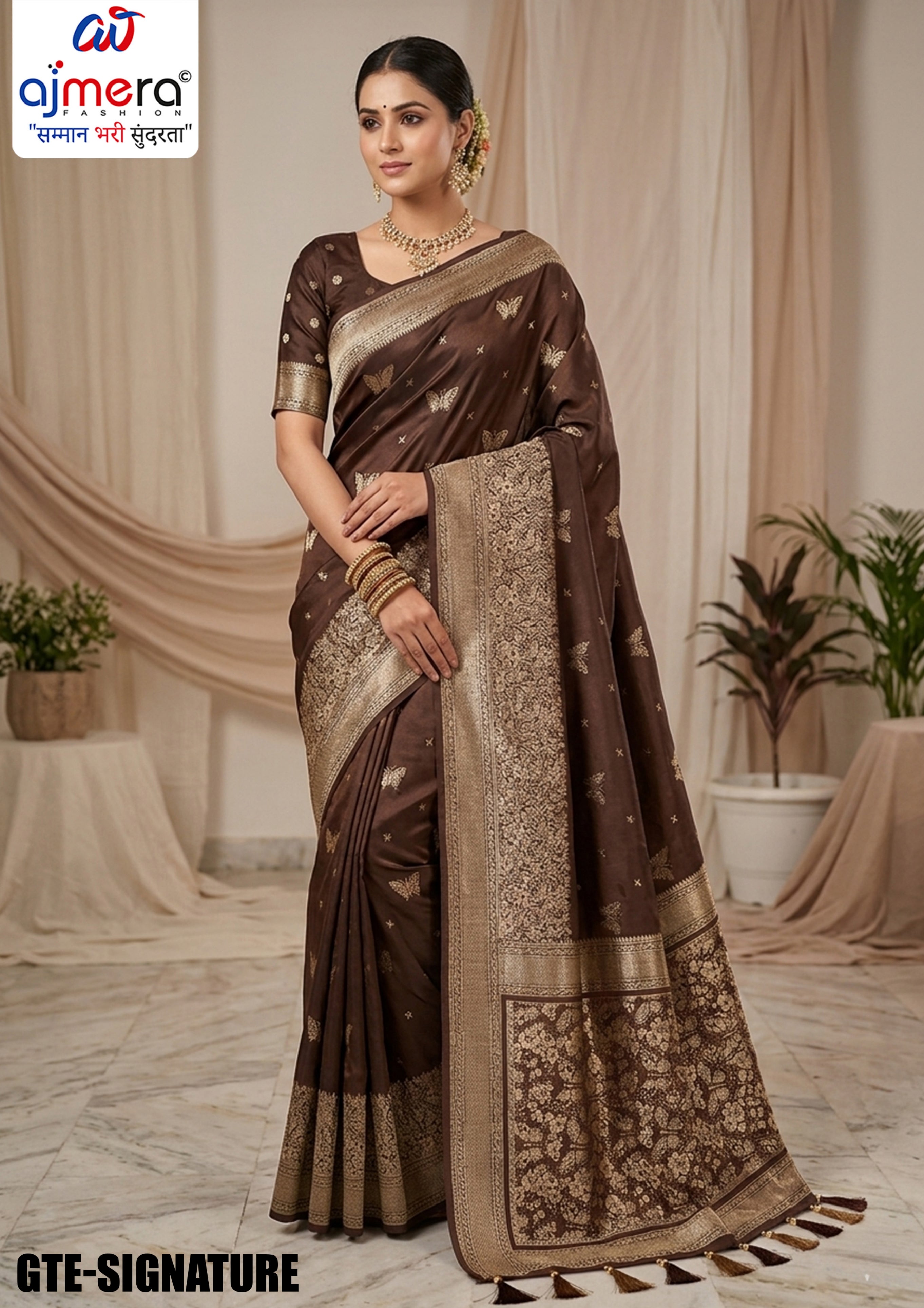 Radiant Jacquard Silk Saree With Blouse Piece | GTE-SIGNATURE