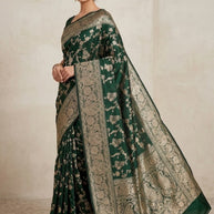 Graceful Jacquard Silk Saree with Blouse Piece for Timeless Ethnic Fashion | DS-ROSE
