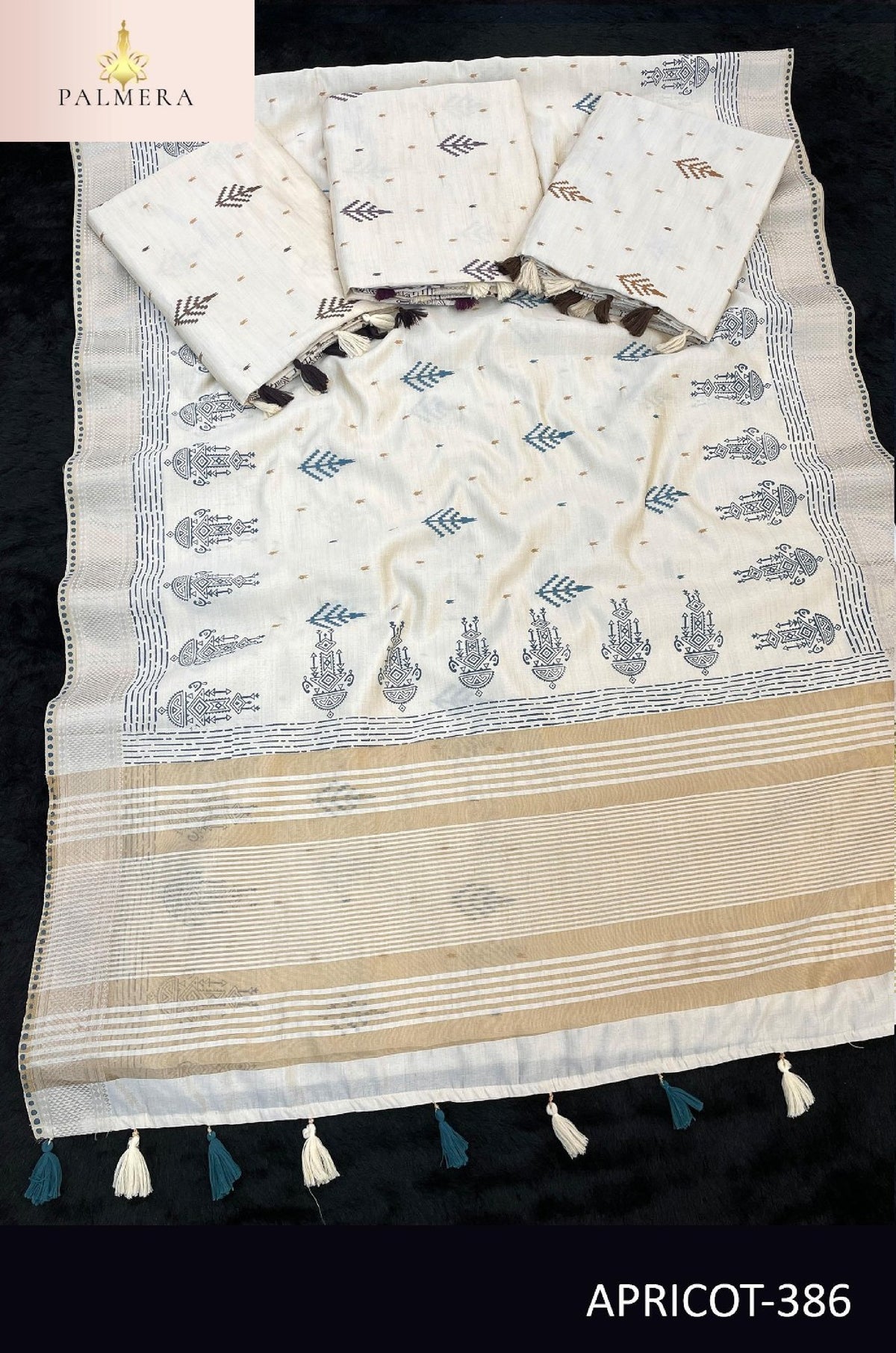 Apricot Linen Saree with Blouse for Premium Ethnic and Designer Wear | ALL-APRICOT-386