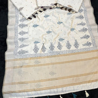 Apricot Linen Saree with Blouse for Premium Ethnic and Designer Wear | ALL-APRICOT-386