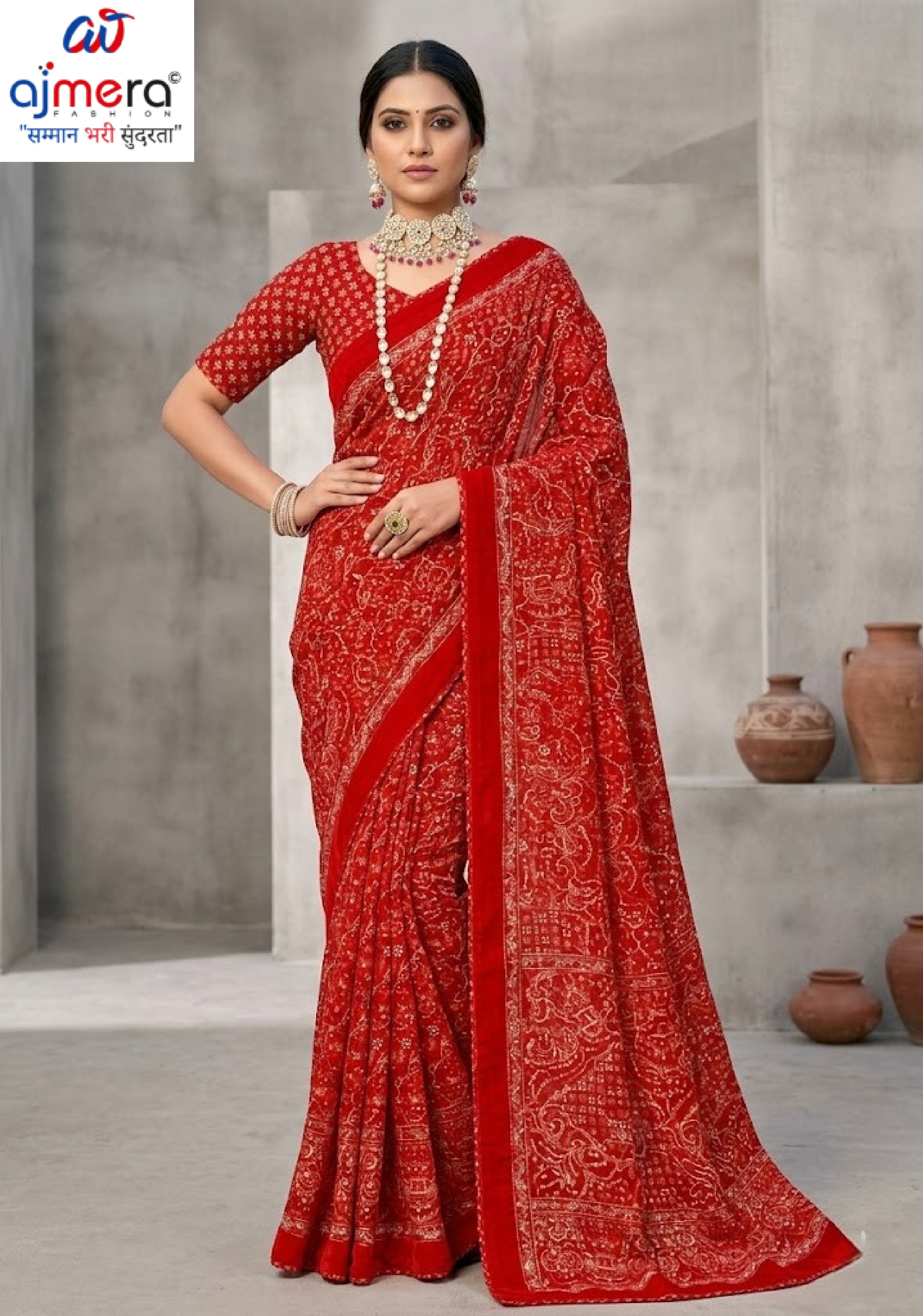 Chic Printed Saree with Blouse Piece for Sophisticated Ethnic Style | VDT-PEARL