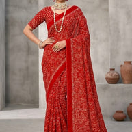 Chic Printed Saree with Blouse Piece for Sophisticated Ethnic Style | VDT-PEARL