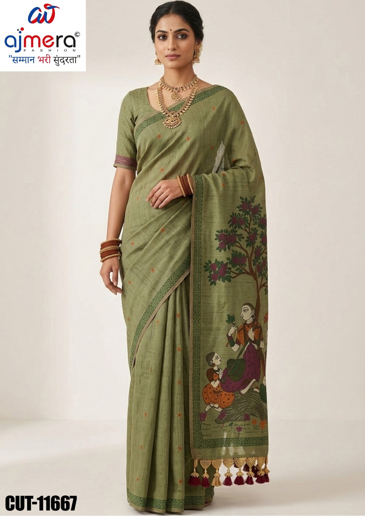 Fashionable Jacquard Silk Saree with Blouse Piece for Special Events | CUT-11667