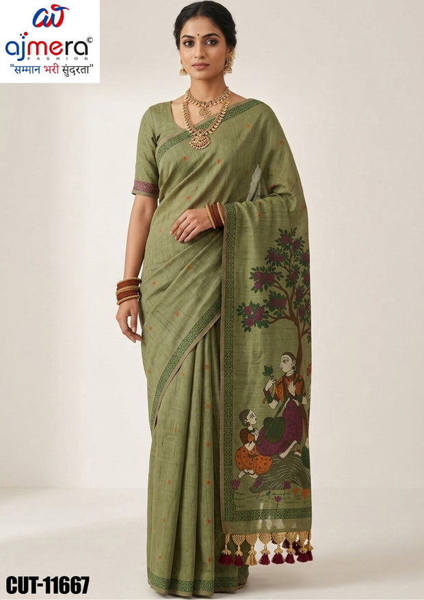 Fashionable Jacquard Silk Saree with Blouse Piece for Special Events | CUT-11667