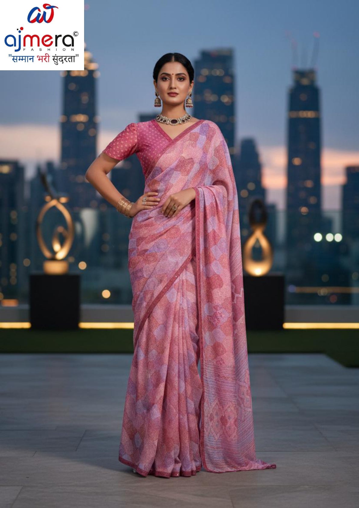 Elegant Printed Saree with Designer Blouse Piece for Festive Wear | RDD-SHAGUN