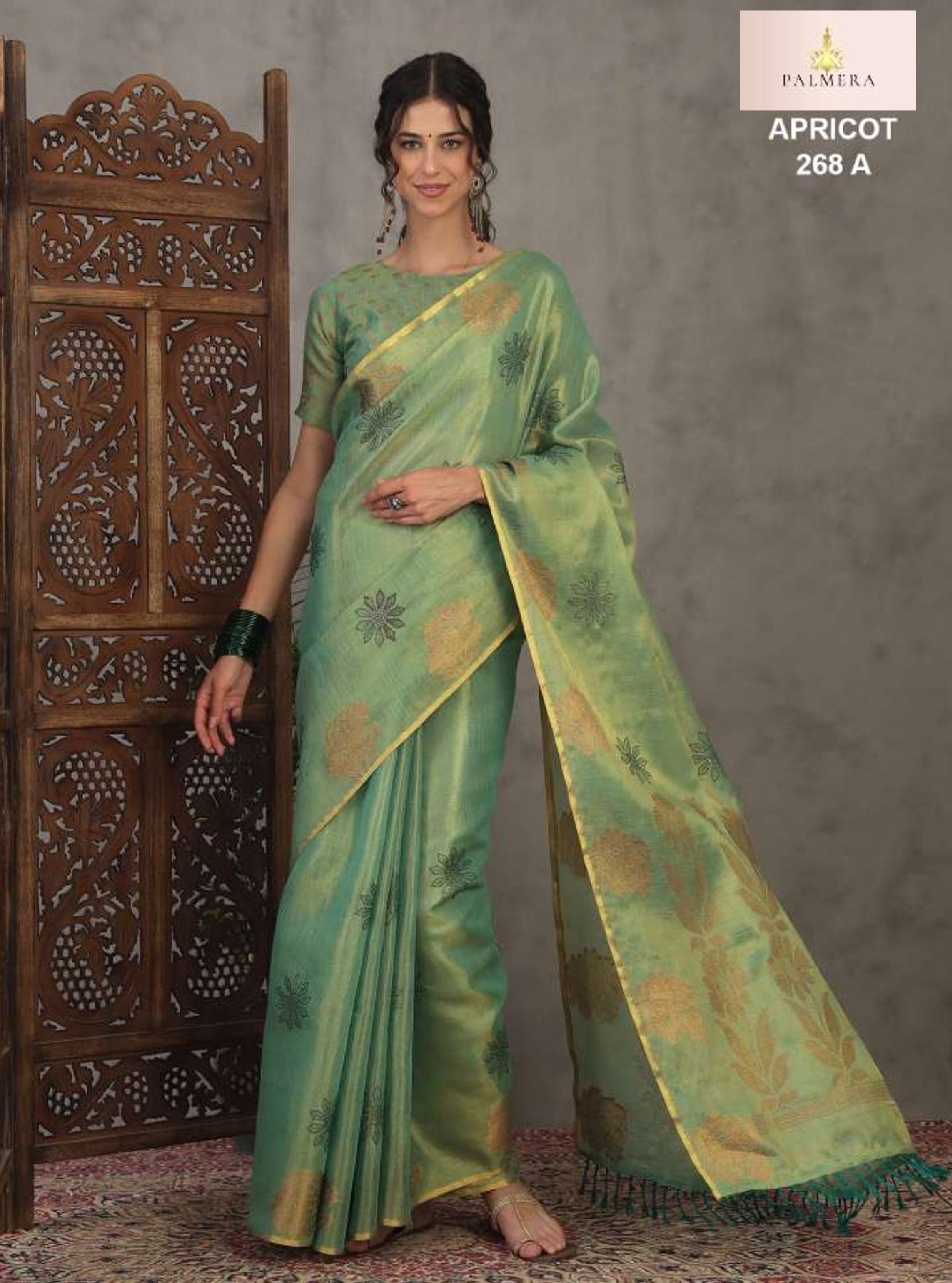 Apricot Linen Saree with Blouse for Premium Ethnic and Festive Wear | ALL-APRICOT-268