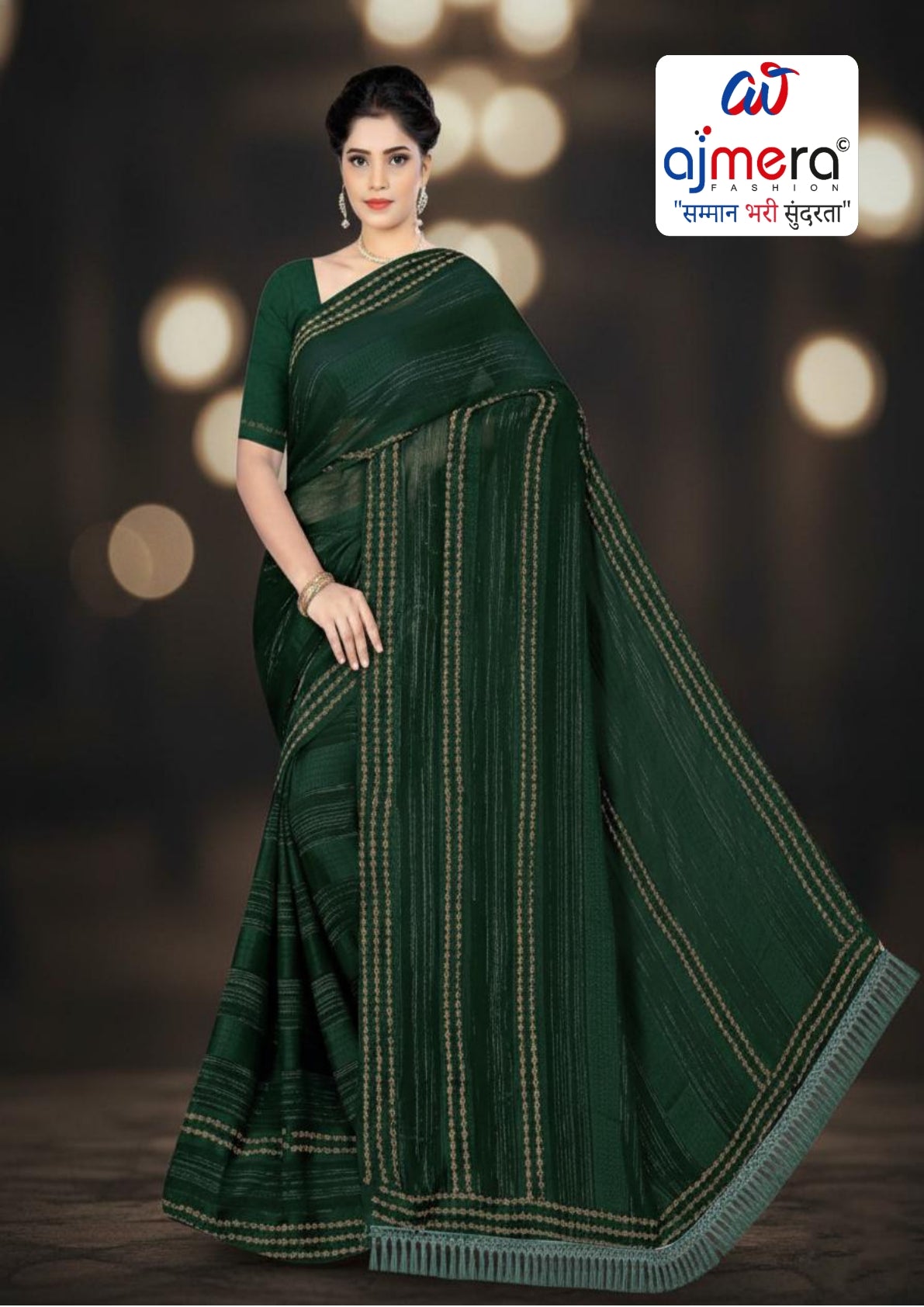 Fandy Dyed Matching Saree with Blouse Piece for Premium Ethnic and Traditional Wear | TIK-SHYAM BASURI