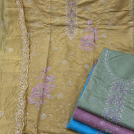 Elegant Roman Silk Unstitched Dress Material | VAA-CLIMAX