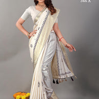 Apricot Linen Saree with Blouse for Premium Ethnic and Party Wear | ALL-APRICOT-344