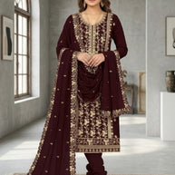 Premium Georgette Blooming Unstitched Suit Set | KVF-MARYAM