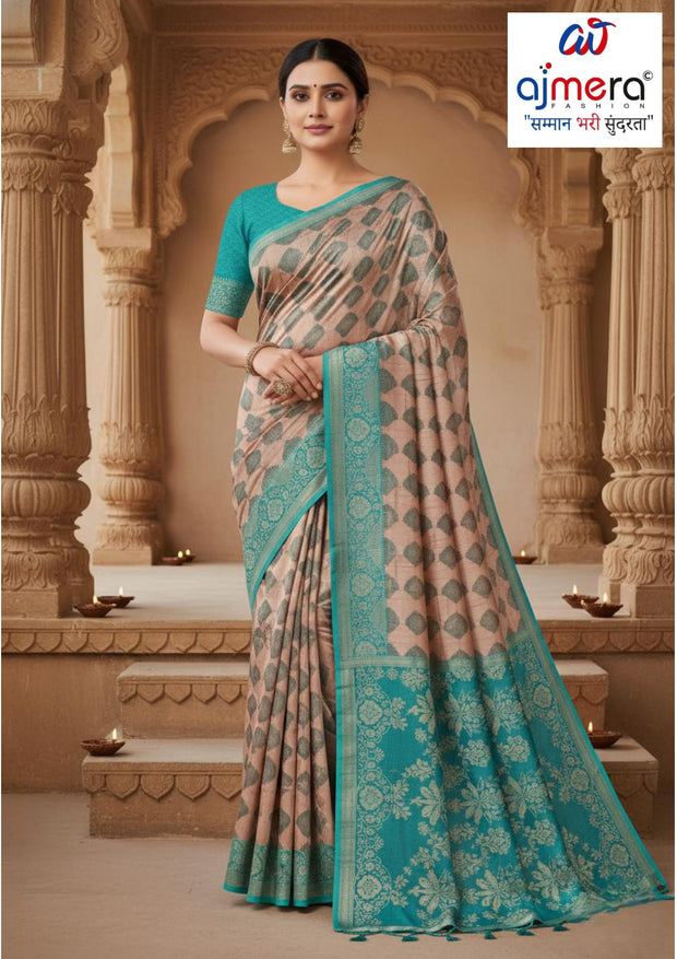 Premium Pallu Rapier Silk Matching Saree With Blouse Piece | RKI-RK322