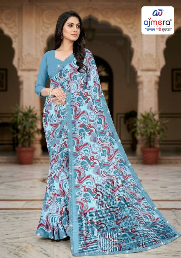 Beautiful Printed Saree with Blouse Piece for Cultural Celebrations | CAS-SILK GEORGEATE