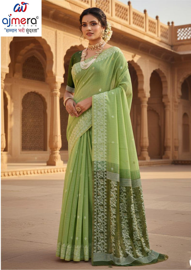 Fashionable Jacquard Silk Saree with Blouse Piece for Special Events | SOJ-KARISHMA COTTON