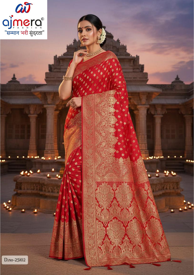 Rich Jacquard Silk Saree with Blouse Piece for Sophisticated Ethnic Style | MTE-25102