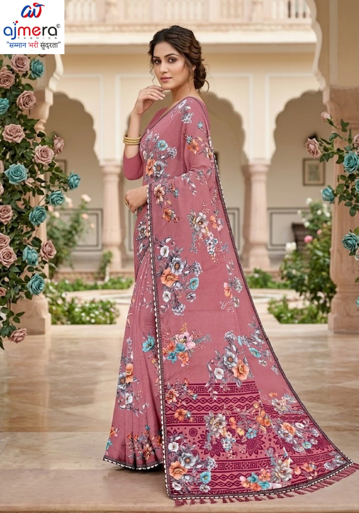 Weightless Print Loose Saree with Blouse for Premium Ethnic and Traditional Wear | CAS-DELHI SWEET