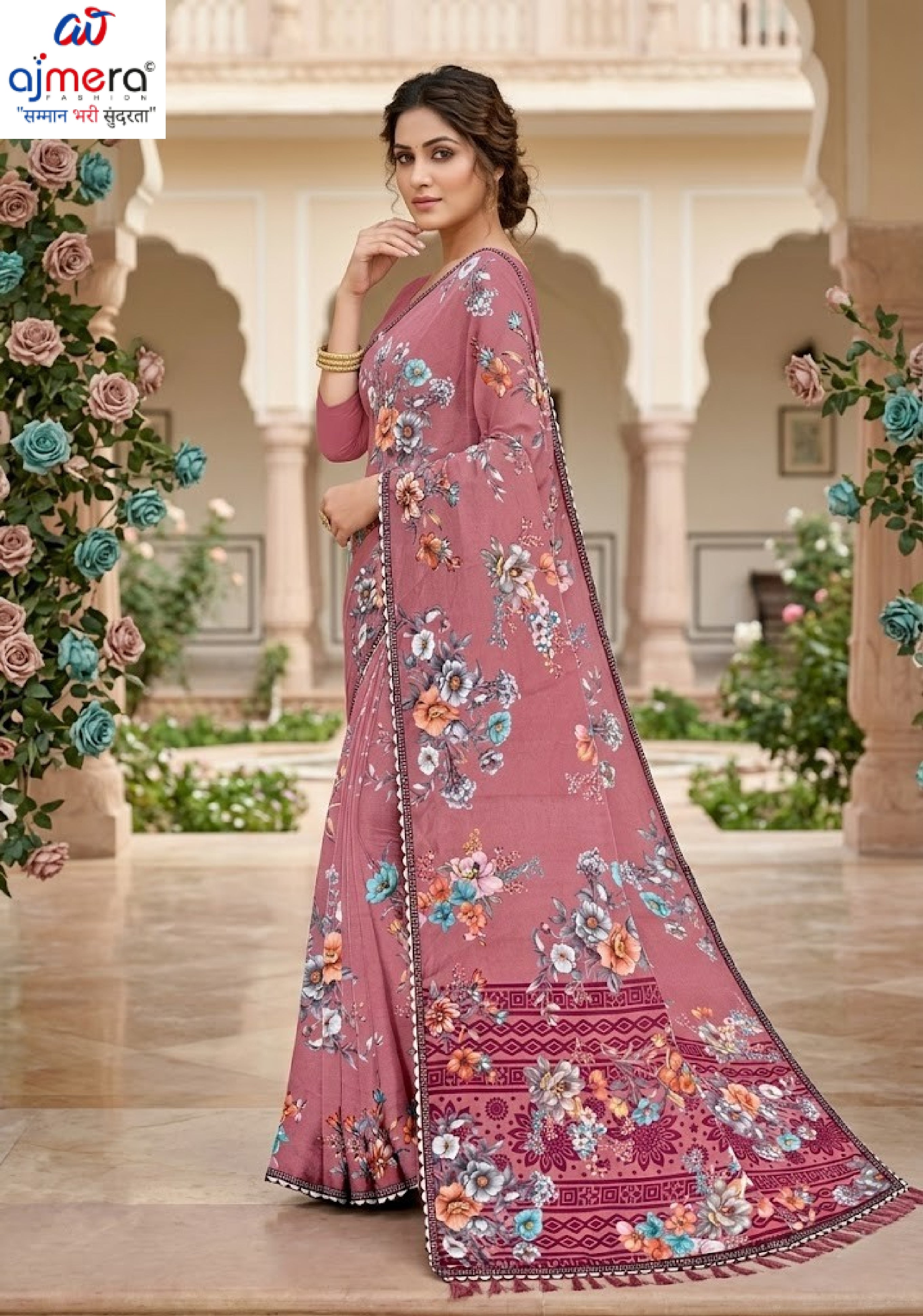 Weightless Print Loose Saree with Blouse for Premium Ethnic and Traditional Wear | CAS-DELHI SWEET