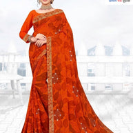 Fashionable Printed Saree with Blouse Piece for Festive Collection  | TTS-MUNMUN