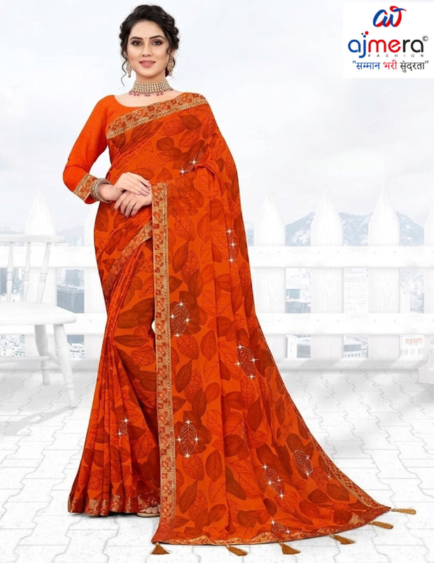 Fashionable Printed Saree with Blouse Piece for Festive Collection  | TTS-MUNMUN