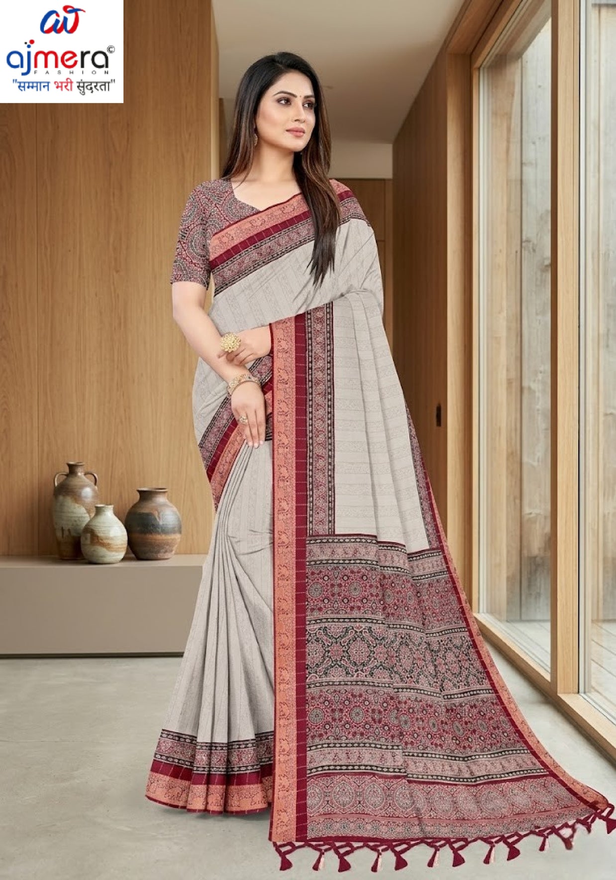 Classic Printed Saree with Blouse Piece for Timeless Traditional Style | PUS-JALPARI-2A