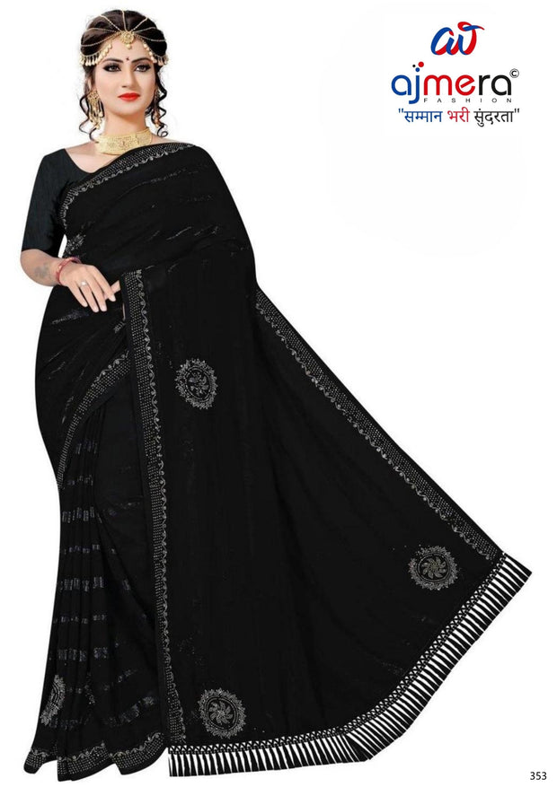 Rimzim Dyed Matching Saree with Blouse Piece for Premium Ethnic and Traditional Wear | TIK-ODHNI