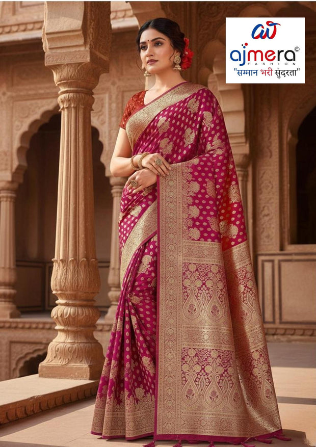 Occasion Jacquard Silk Saree With Blouse Piece | MTE-25105