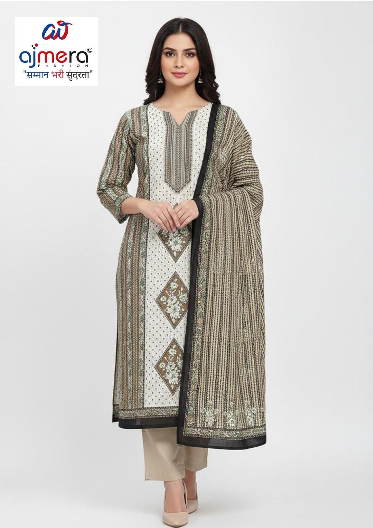Printed Unstitched Dress Material | DAF-PAKIZA