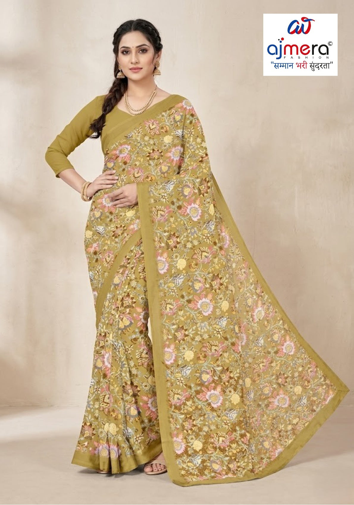 Heavy Reniyal Print Loose Saree without Blouse for Premium Ethnic and Traditional Wear | CAS-PREMIUM