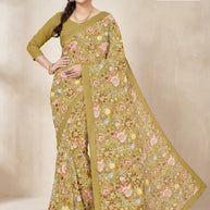 Heavy Reniyal Print Loose Saree without Blouse for Premium Ethnic and Traditional Wear | CAS-PREMIUM