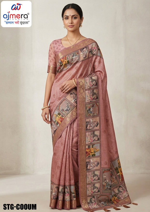 Digital Print Saree with Blouse Piece for Premium Ethnic and Traditional Wear | STG-COOUM