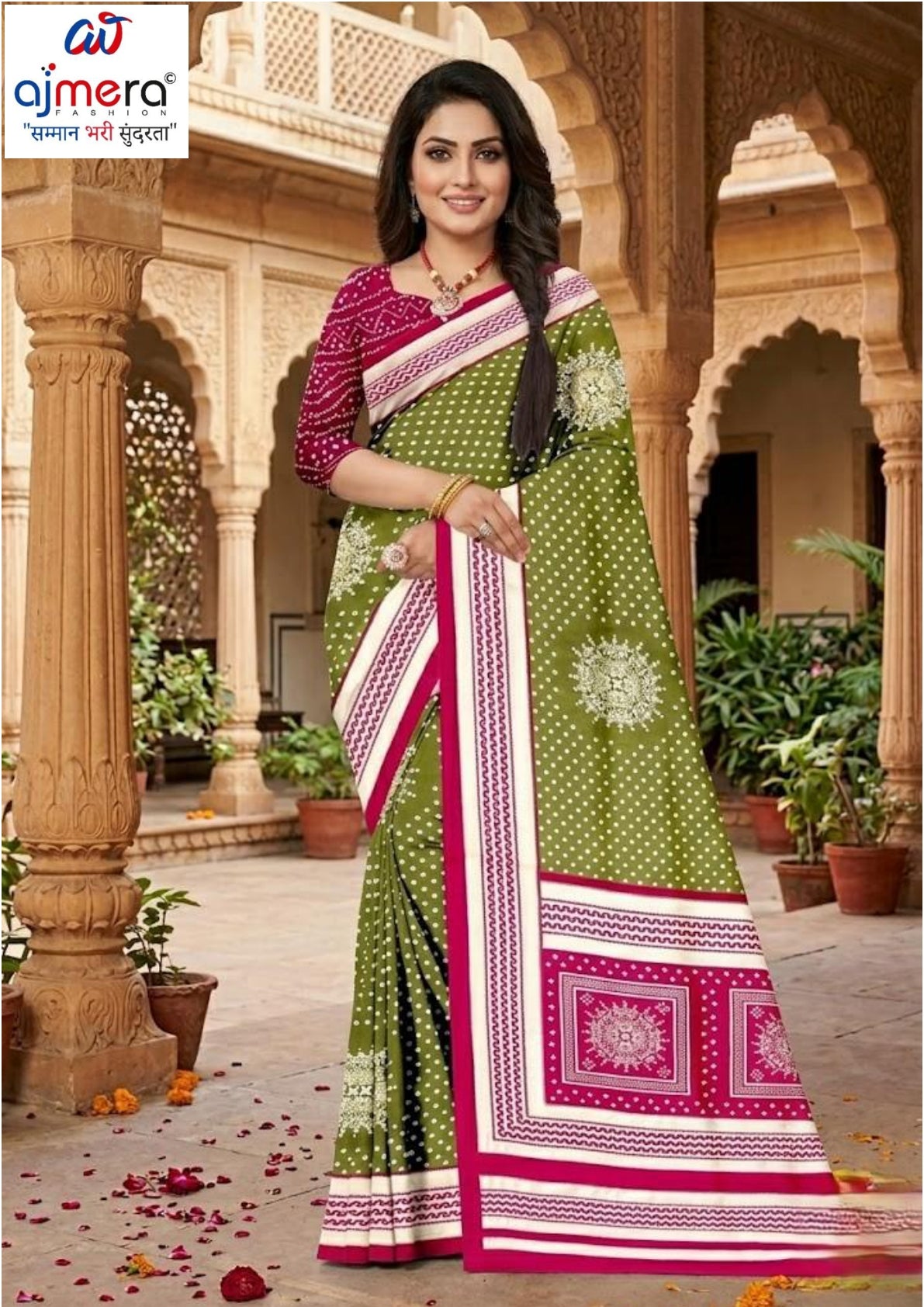 Chic Printed Saree with Blouse Piece for Sophisticated Ethnic Style | GLC-PRIYANKA