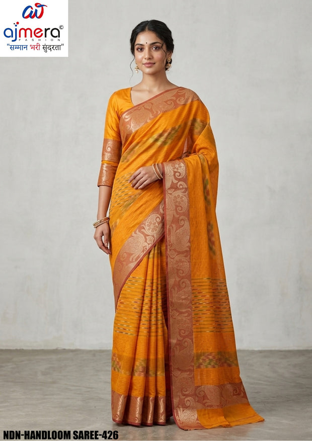 Designer Cotton Saree with Without Blouse for Premium Ethnic and Traditional Wear | NDN-HANDLOOM SAREE-426