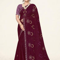Dyed Matching Saree Wholesale with Blouse Piece for Premium Ethnic and Traditional Wear | VKM-AJMER