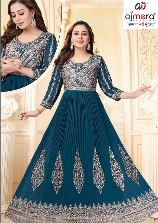 Elegant Georgette Designer Party Wear Gown for Women | KRU-BARKHA