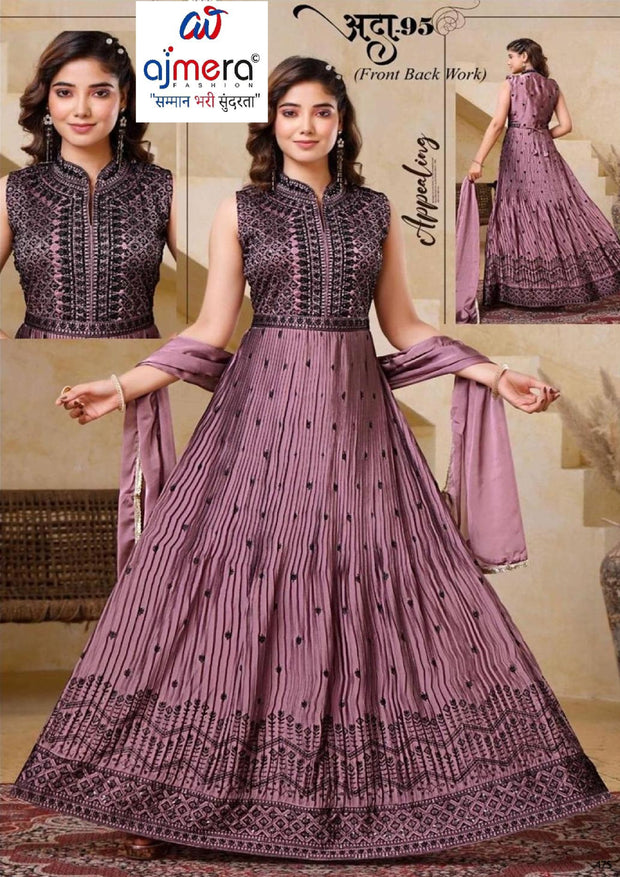 Elegant Rangoli Designer Party Wear Gown for Women | SHP-ADDA-95