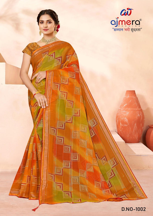 Graceful Printed Saree with Blouse Piece for Modern Ethnic Fashion | SNR-NAVJYOTI