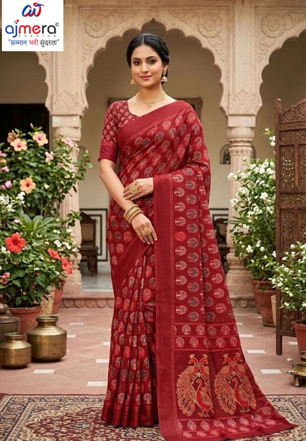 Designer Printed Saree with Blouse Piece for Special Occasions | SSR-SWETA