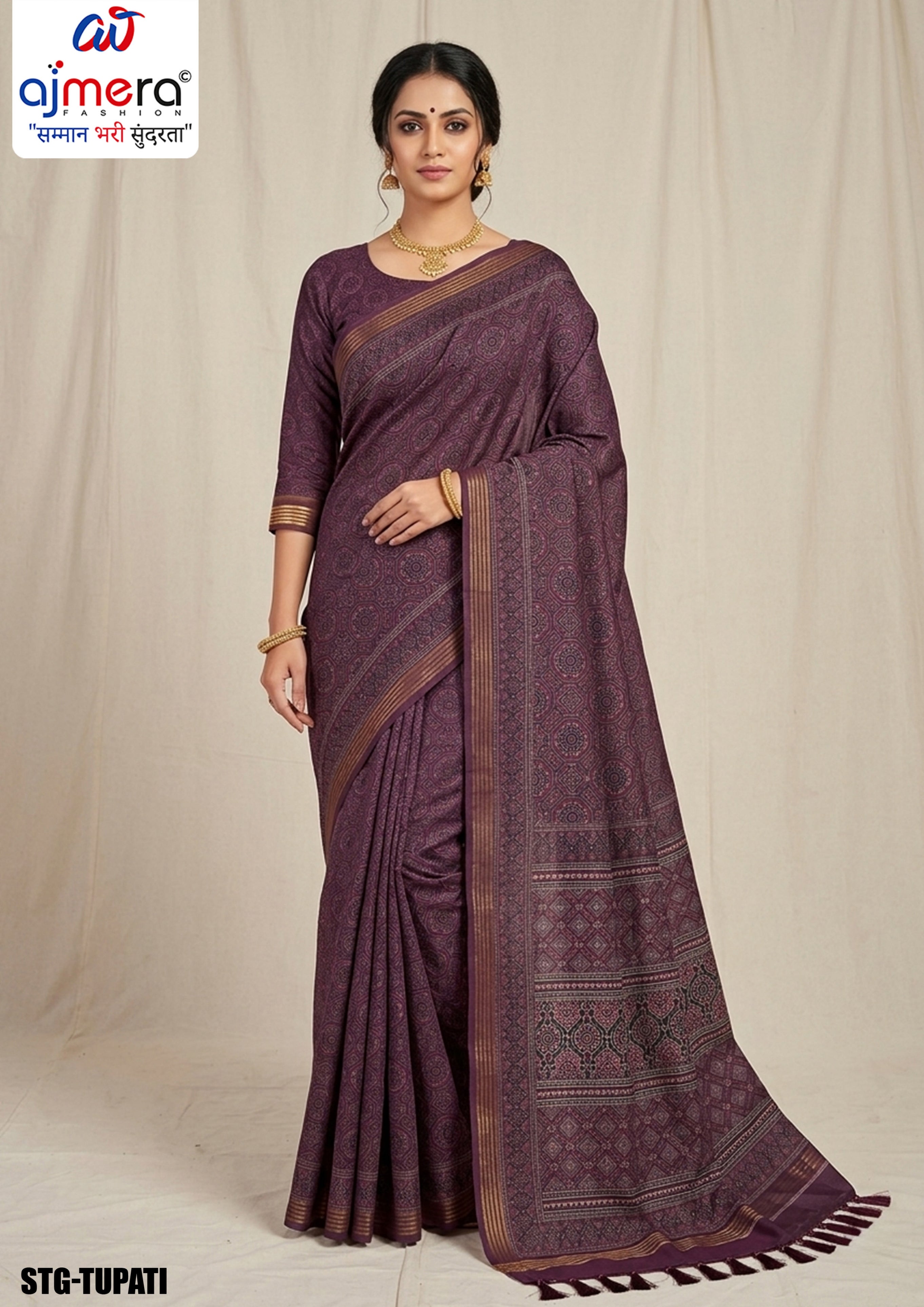 Digital Printed Saree with Blouse Piece for Premium Ethnic and Traditional Wear | STG-TRUPTI