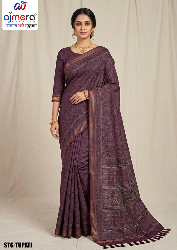 Digital Printed Saree with Blouse Piece for Premium Ethnic and Traditional Wear | STG-TRUPTI