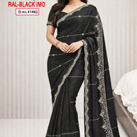 Fandy Dyed Saree Wholesale Market Surat with Blouse Piece for Premium Ethnic and Traditional Wear | RAL-BLACK IMO
