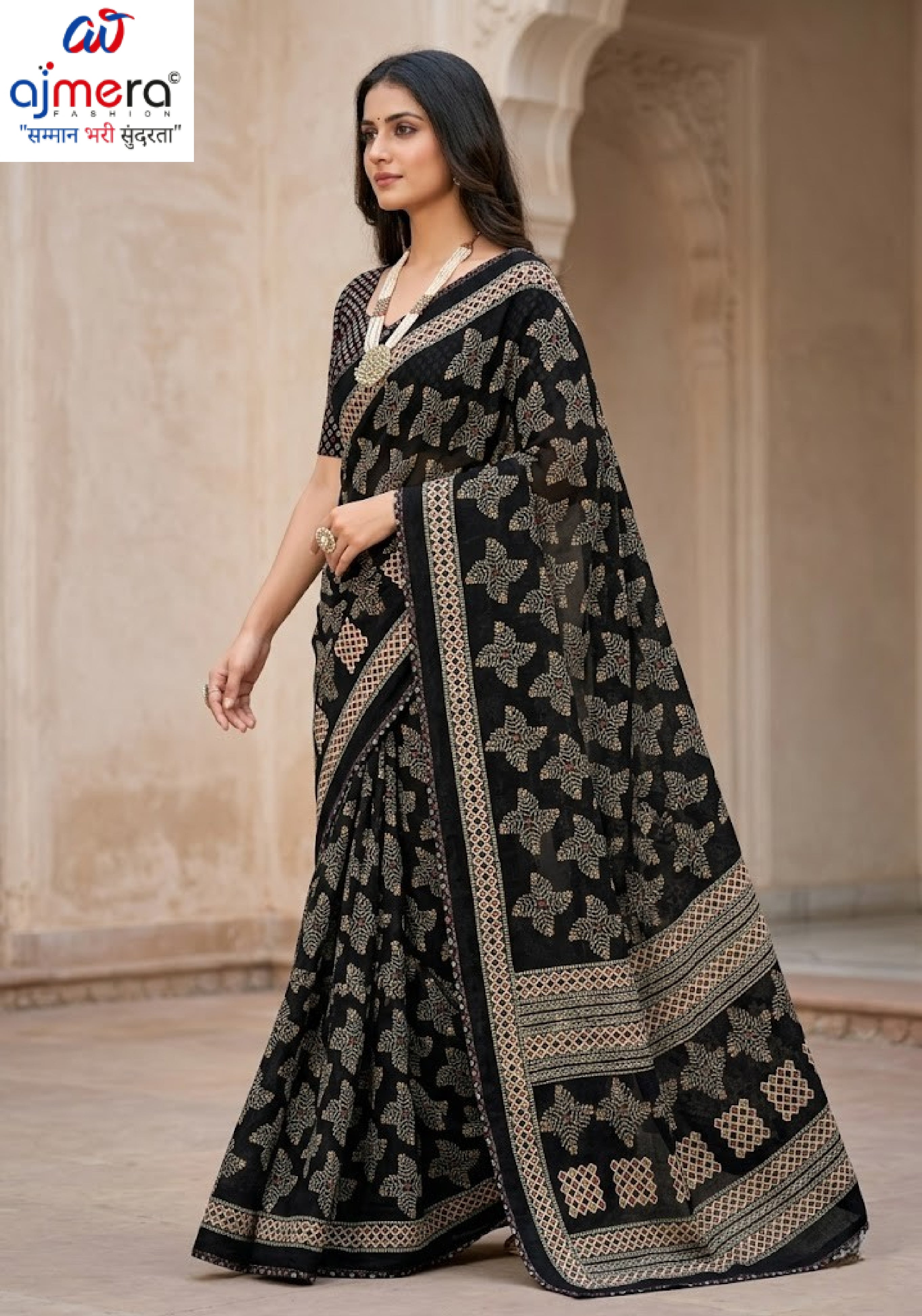 Premium Printed Saree with Matching Blouse Piece for Ethnic Elegance  | VDT-DISCO-11