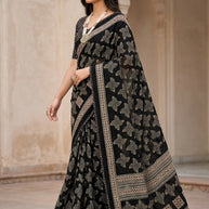 Premium Printed Saree with Matching Blouse Piece for Ethnic Elegance  | VDT-DISCO-11