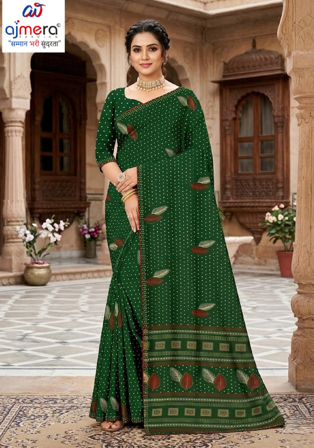 Chic Printed Saree with Blouse Piece for Sophisticated Ethnic Style | GLC-LAXMI