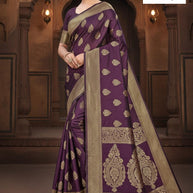 Stylish Rapier Silk Matching Saree With Blouse Piece | MCB-MESSI